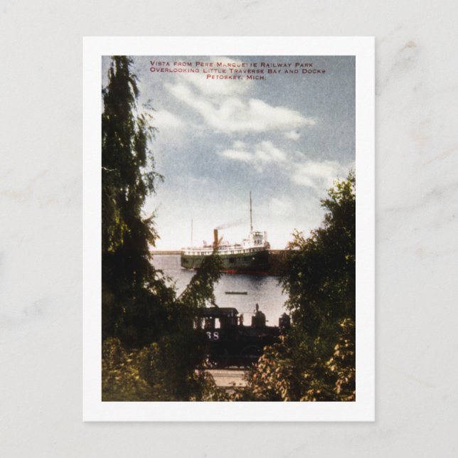 Vista from Pere Marquette Railway Park,Petoskey MI Postcard (Front)