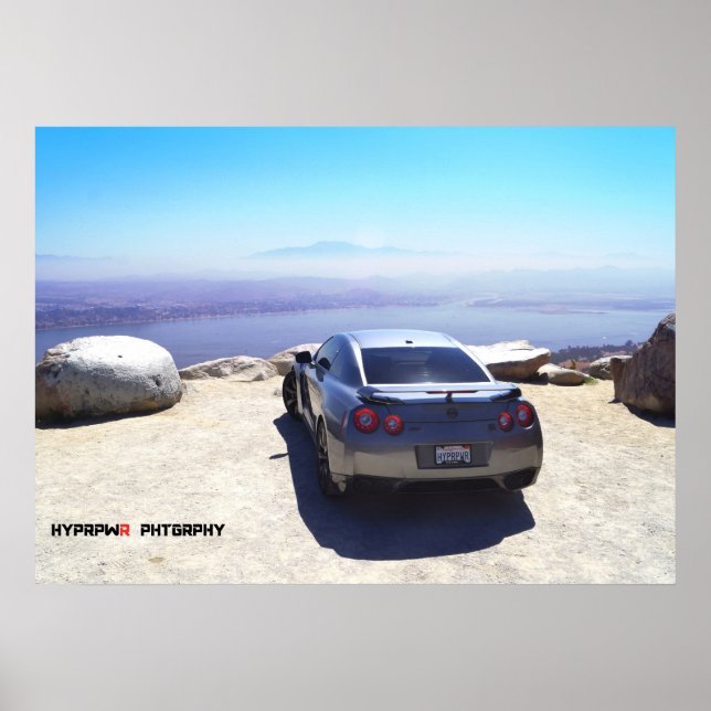 "Vista" Nissan GT-R on the Top of the World Poster (Front)