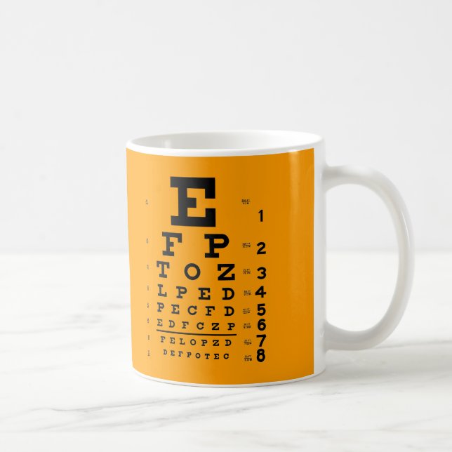 Visual Acuity Test: Retro Ophthalmology Eye Chart Coffee Mug (Right)