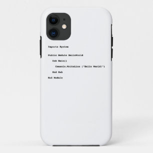Visual Basic Hello World Greeting iPhone 11 Case