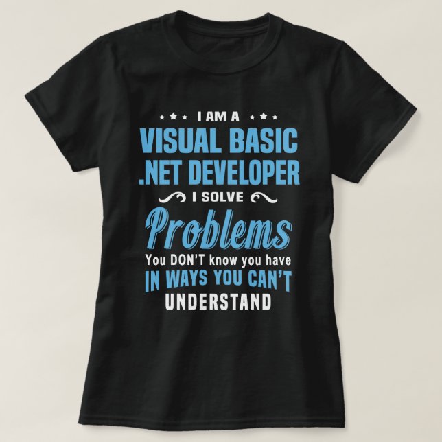 Visual Basic .NET Developer T-Shirt (Design Front)