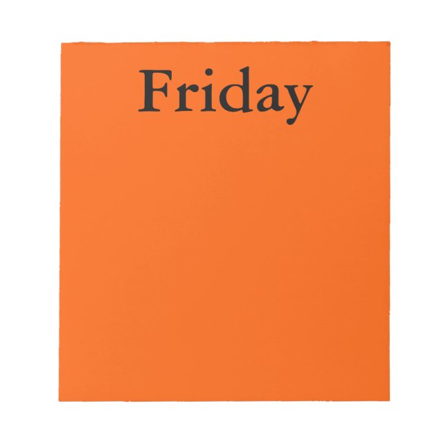 Visual Calendar Tools Day of the Week Friday Notes (Front)
