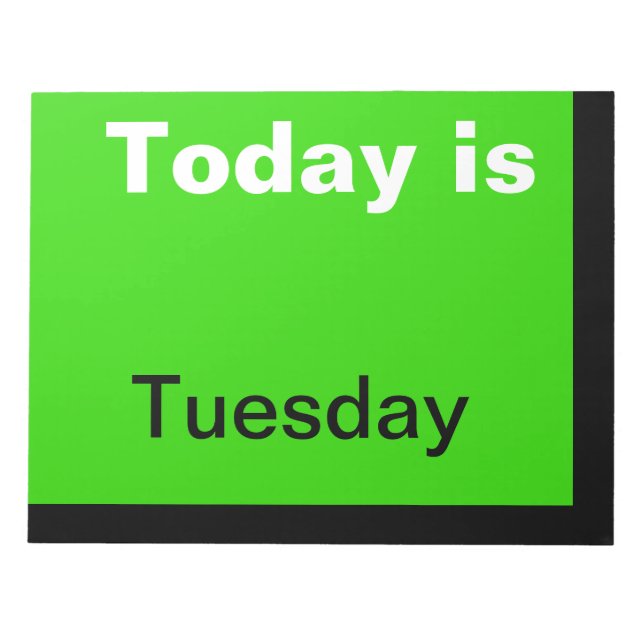 Visual Calendar Tools Day of the Week Tuesday Note (Front)