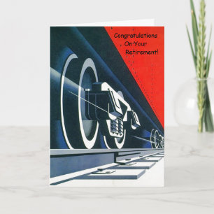 Visual Deco Train Retirement Congratulations End Card