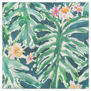 VISUAL VACATION Monstera Tropical Leaf Fabric