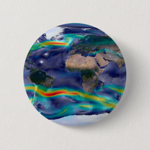 Visualisation Of Global Winds. 6 Cm Round Badge