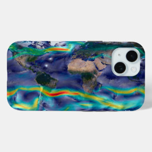 Visualisation Of Global Winds. iPhone 15 Case