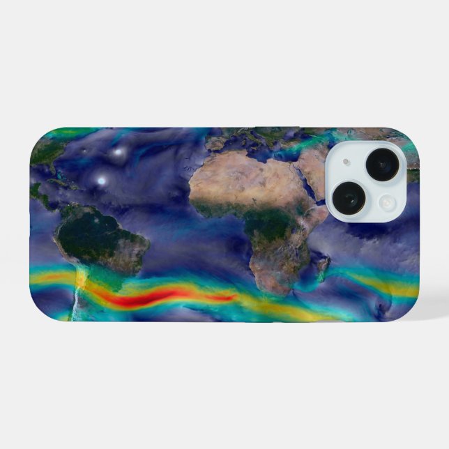 Visualisation Of Global Winds. iPhone 15 Case (Back Horizontal)
