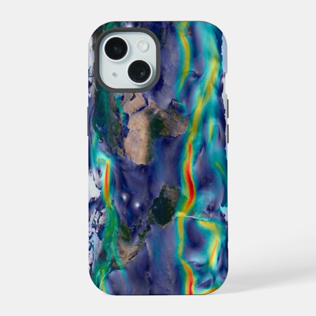 Visualisation Of Global Winds. iPhone 15 Case (Back)