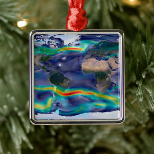 Visualisation Of Global Winds. Metal Tree Decoration
