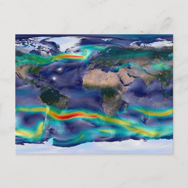 Visualisation Of Global Winds. Postcard (Front)