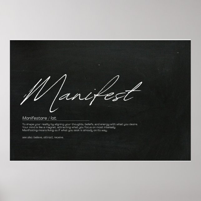 Visualise, Create, Manifest: Inspirational Art  Poster (Front)