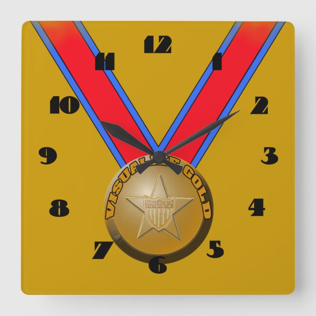 Visualise Gold Medallion Wall Clock (Front)