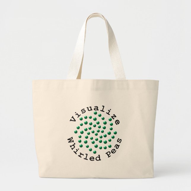 Visualise Whirled Peas 2 Large Tote Bag (Front)