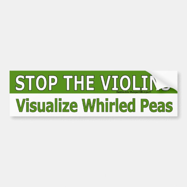 Visualise Whirled Peas Bumper Sticker (Front)