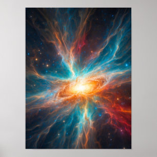 Visualization of big bang in space poster
