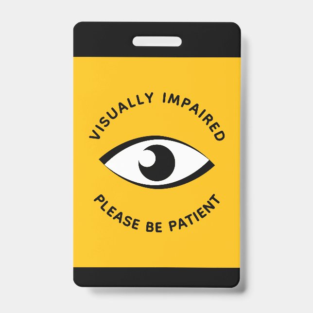 Visually Impaired Partially Sighted Low Vision Eye ID Badge (Front)