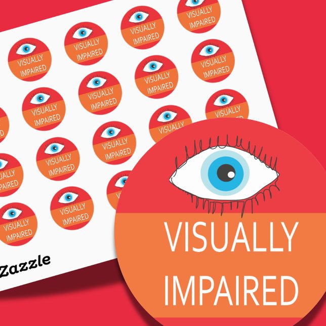 Visually impaired pin badge for Low Vision Classic Round Sticker (Creator Uploaded)