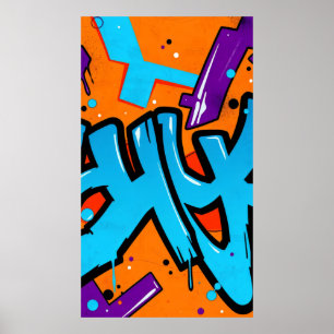 visually striking dynamic graffiti poster