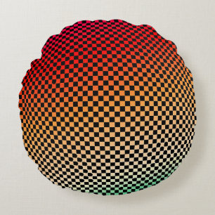 Visually striking pattern round cushion