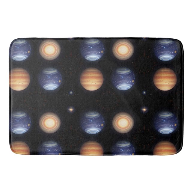Visually Stunning Representation of Planets Bath Mat (Front)