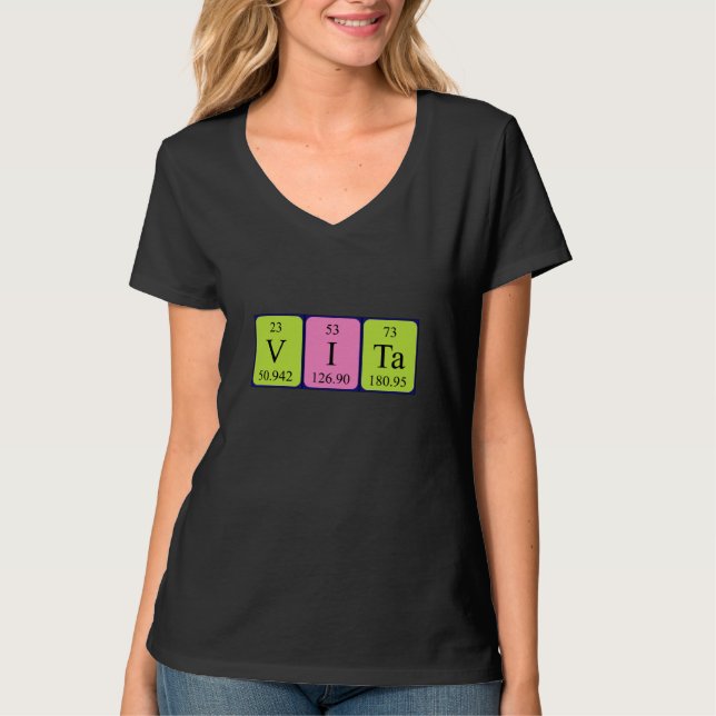 Vita periodic table name shirt (Front)