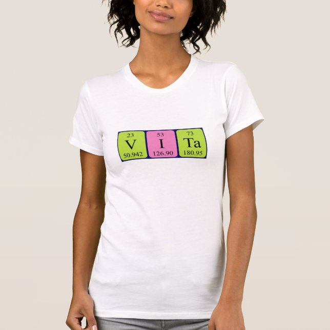 Vita periodic table name shirt (Front)