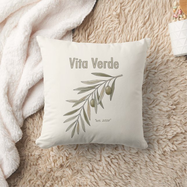 Vita Verde Collection Beige Cushion (Blanket)