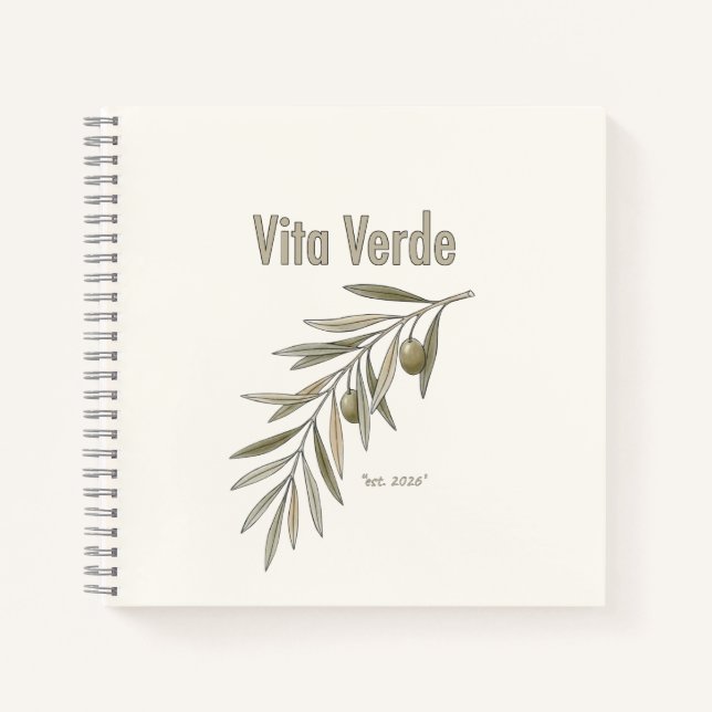 Vita Verde Collection Beige Notebook (Front)