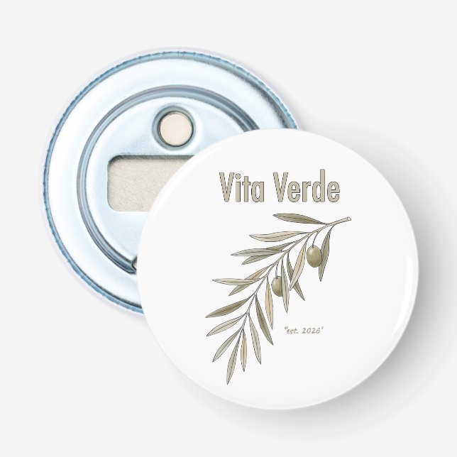 Vita Verde Collection White Bottle Opener (Front)