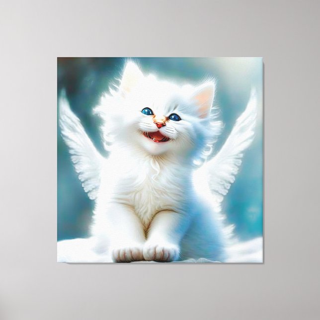 Vitage Kitten Angel Canvas Print (Front)