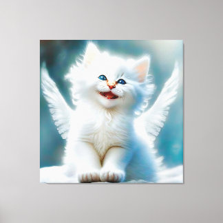 Vitage Kitten Angel Canvas Print