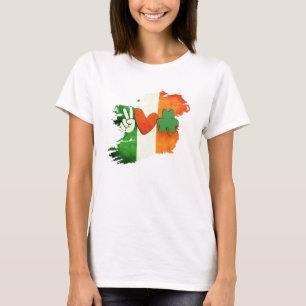 Vitage Peace Love Irish St. Patrick's Day Shirt