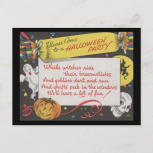 Vitage Spooky Halloween 4 Postcard
