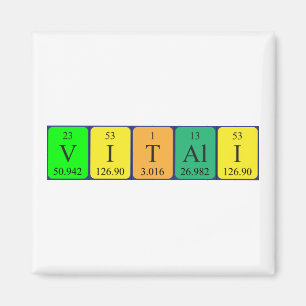 Vitali periodic table name magnet