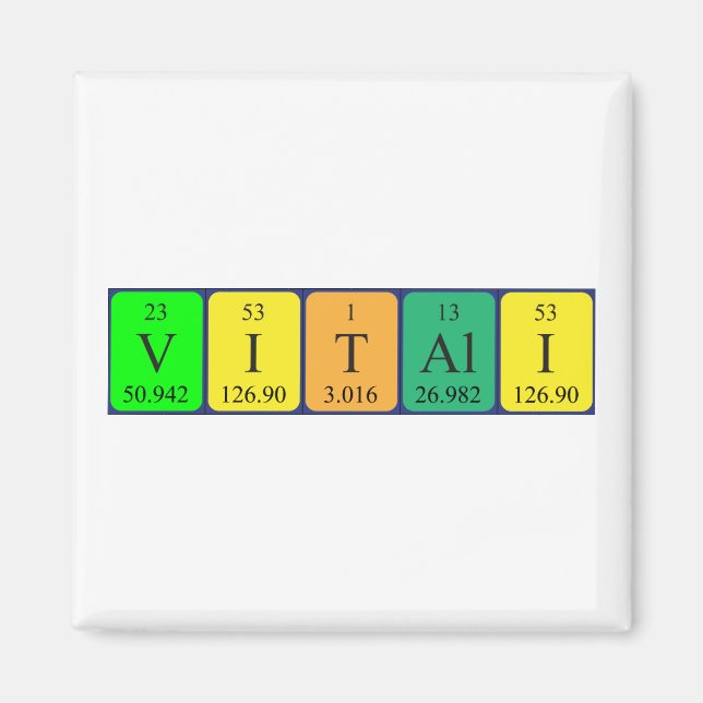 Vitali periodic table name magnet (Front)