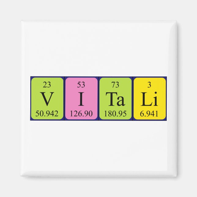 Vitali periodic table name magnet (Front)