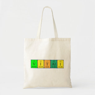 Vitali periodic table name tote bag
