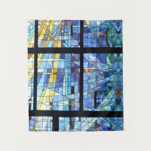 Vitalism Abstract Contemporary Vitralium Blue Tapestry