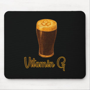 Vitamin Beer Lucky Shamrock Funny Patrick’s Day Me Mouse Mat