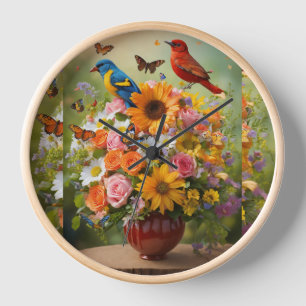 "Vitamin Bloom: A Bouquet of Wellness & Whimsy" Clock