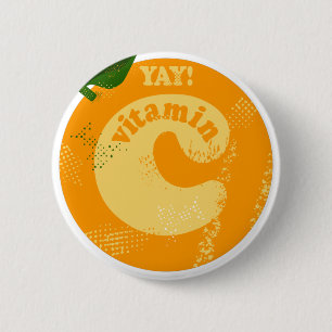 Vitamin C Orange 6 Cm Round Badge