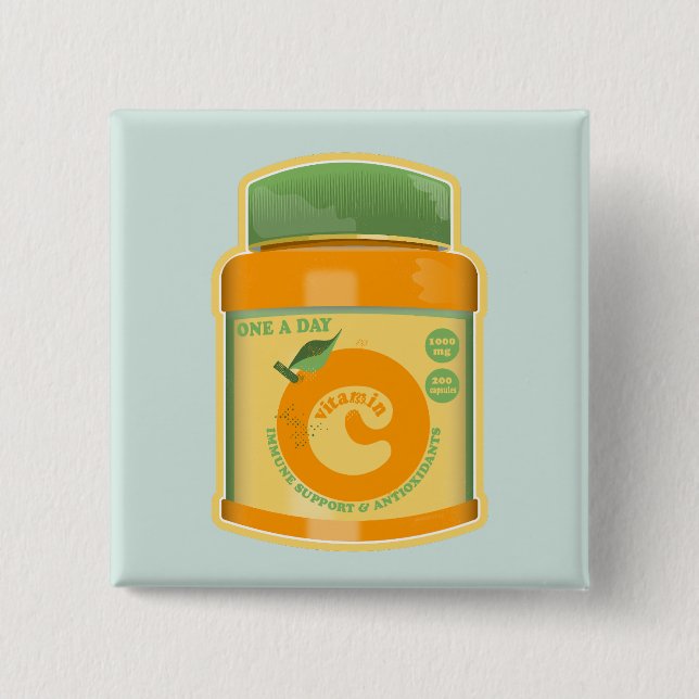 Vitamin C wellness 15 Cm Square Badge (Front)