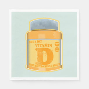 Vitamin D capsules health and well-being Napkin
