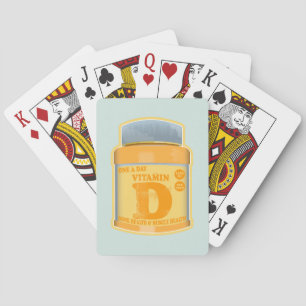 Vitamin D capsules health and well-being Playing Cards