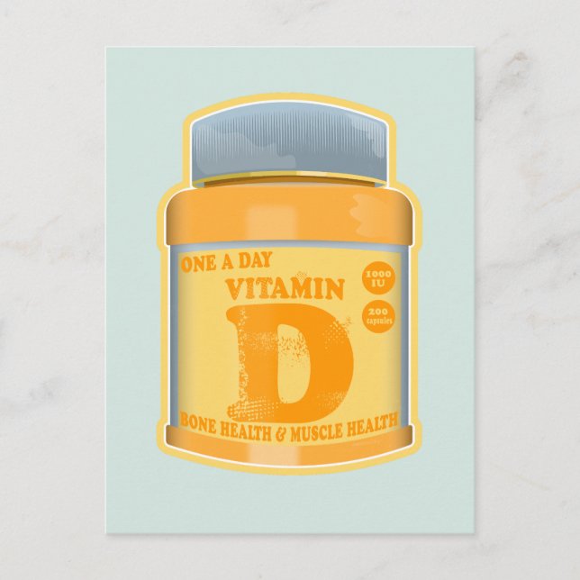 Vitamin D capsules health and well-being Postcard (Front)