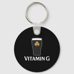 Vitamin G Stout Beer Irish Drinking Shamrock St Pa Key Ring