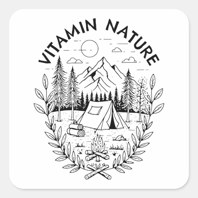 Vitamin Nature Square Sticker (Front)