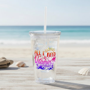 Vitamin Sea Beach Themed Acrylic Tumbler