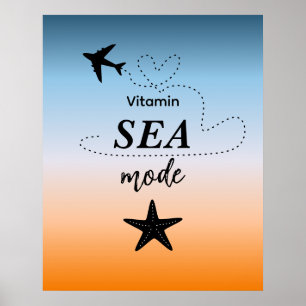 Vitamin Sea Mode Orange Summer Colour Wall Art